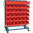 Single-Sided Mobile Bin Rack, Single-sided, 36 bins, 36