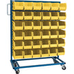 Single-Sided Mobile Bin Rack, Single-sided, 36 bins, 36