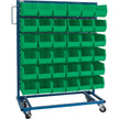 Single-Sided Mobile Bin Rack, Single-sided, 36 bins, 36