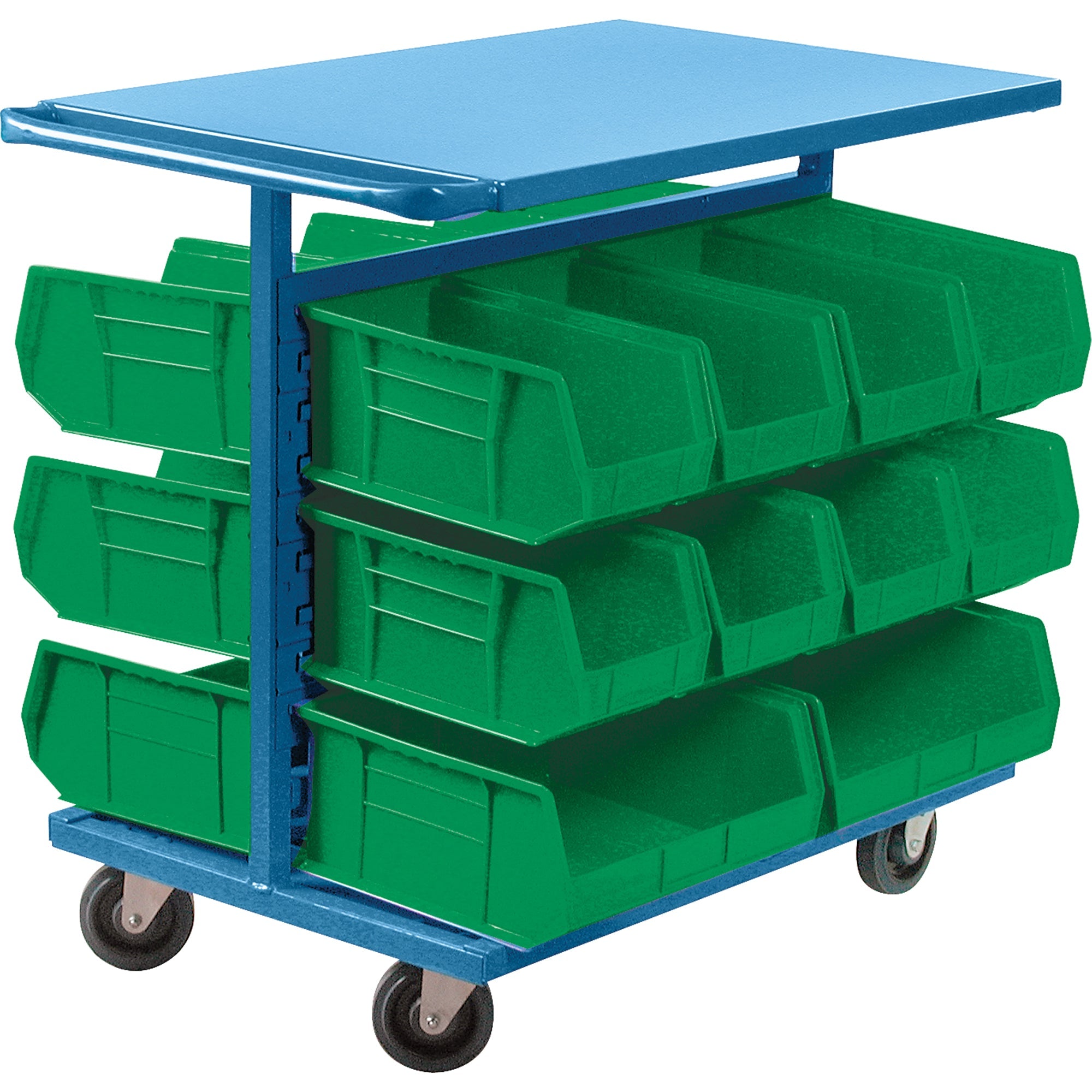 Bin Cart with Bins, Double-sided, 20 bins, 24