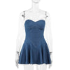 Fashion Tube Top Denim short mini Dress for Club