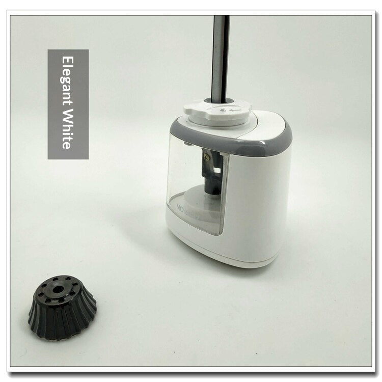 Electric Pencil Sharpener for Kids – Alloy Blade, Portable, Black & White