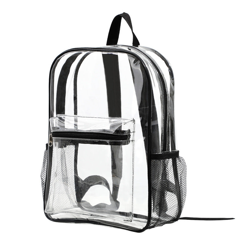 Clear PVC Transparent Backpack – Large Capacity Stadium Approved School & Travel Bag