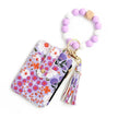 Women's Flora Print Tassel Leather Card Holder Wallet