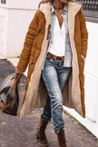 Classy Fleece lined Long Hooded Puffer Winter coat for women