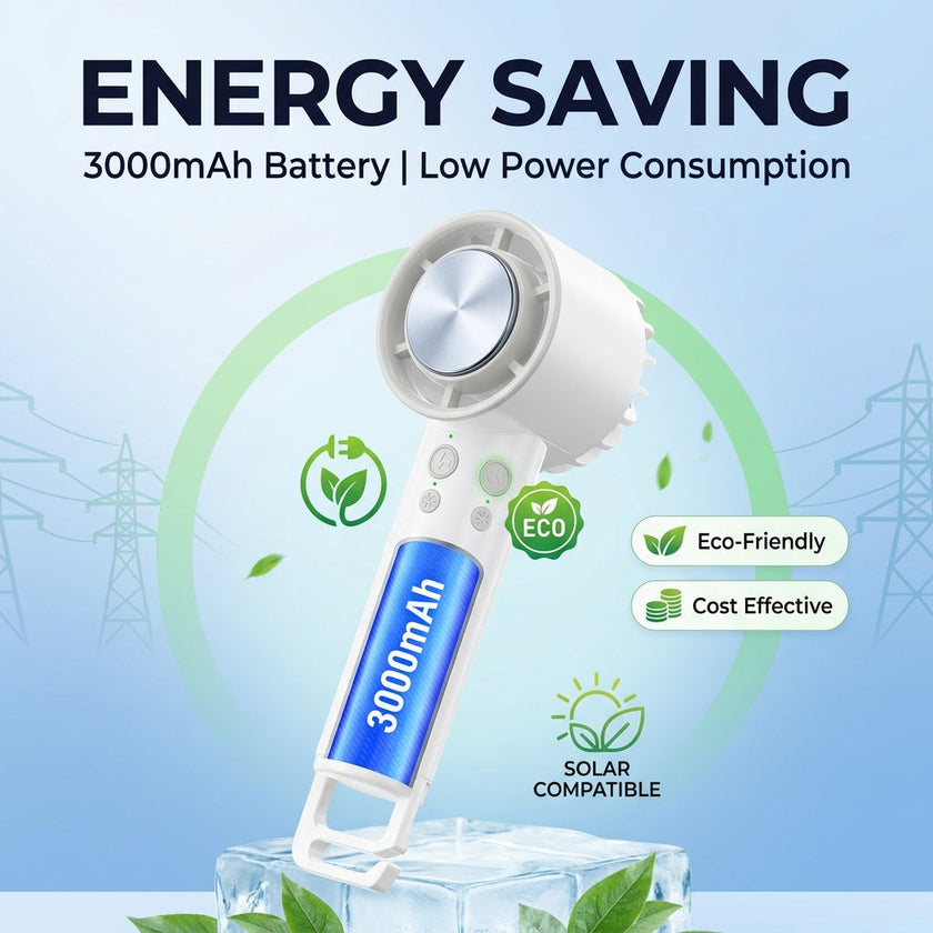 Portable TEC Turbo Fan, 3-in-1 Cooling Fan, High Speed Rechargeable Fan
