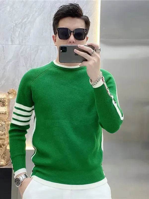 Simple All-match Slim fit Round Neck Pullover Sweater top for men