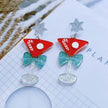 Sweet Christmas Tree Earrings With Rhinestones New Fashion Christmas Acrylic Earrings Women's Jewelry