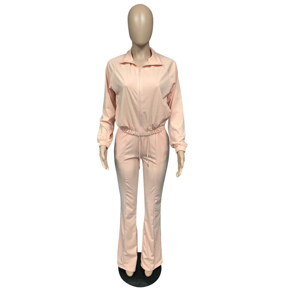 Women 2pcs Long sleeve Wide leg Pant set