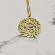 Arabic Calligraphy Belief Pattern Round Card Hollow Text Necklace