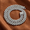 Box Buckle 14mm Bar Cuban Link Chain Bracelet and Necklace 2pcs