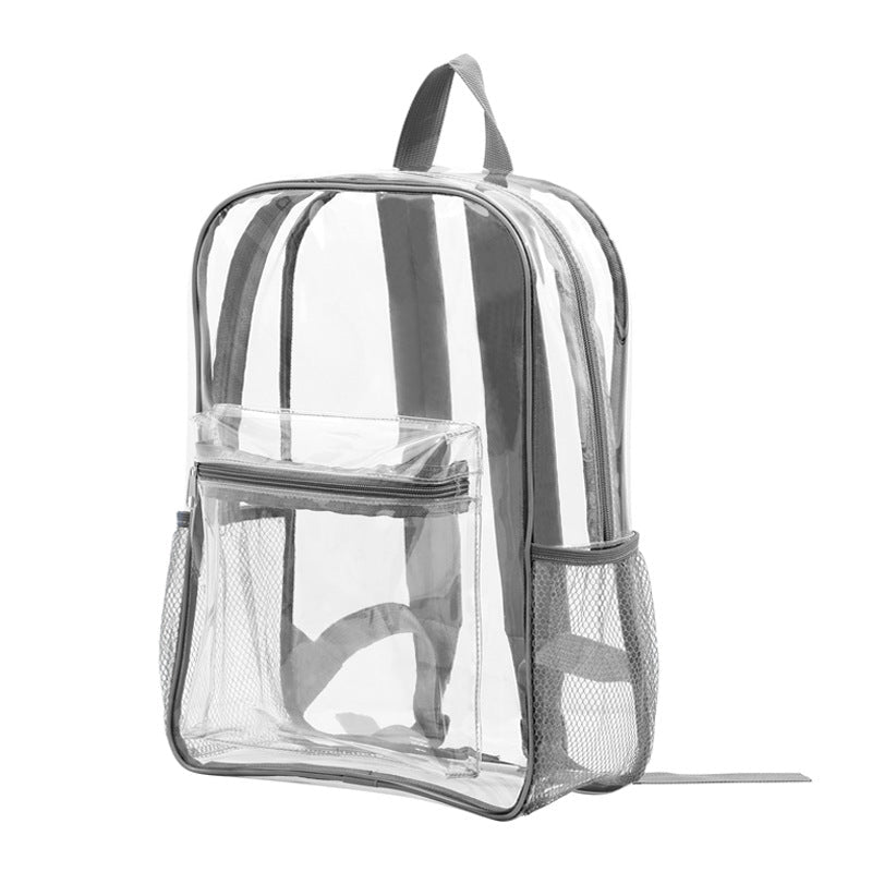 Clear PVC Transparent Backpack – Large Capacity Stadium Approved School & Travel Bag