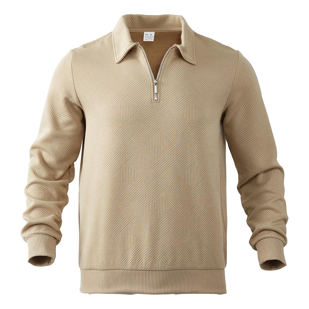 Half Zipper Sweatshirt – Stylish Jacquard Pullover for Youth