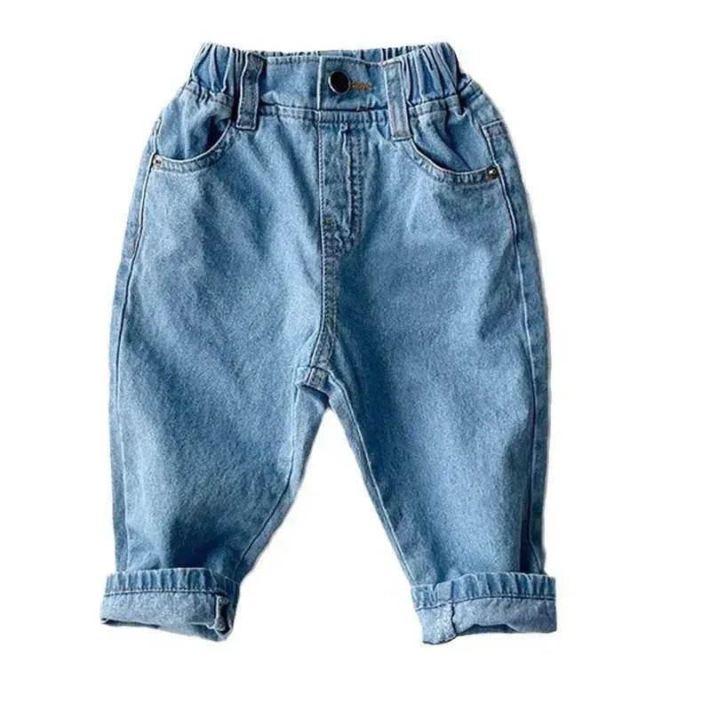 Children's Neutral New Simple Fashion Easy To Match Elastic Waist Casual Denim Trousers for kids