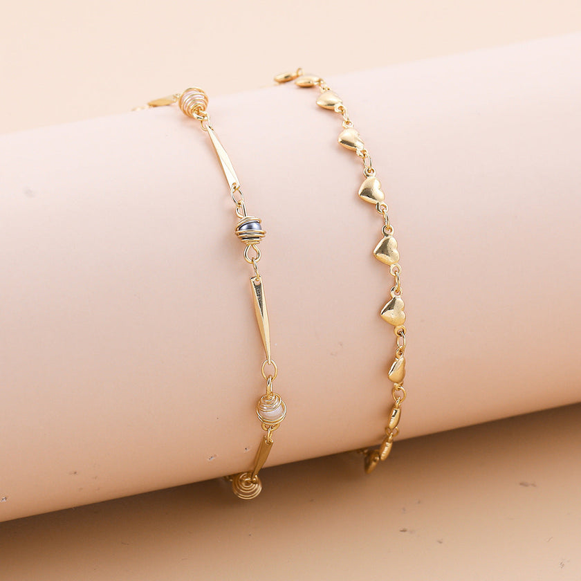 Bohemian Multi-Layer Anklet Set – Cross, Heart & Charm Designs
