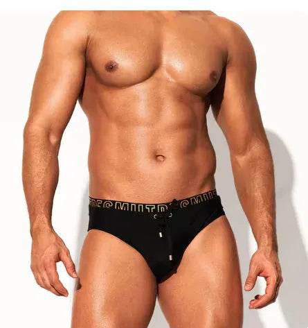Nylon Triangle Low Waist Swimming Brief Trunks underwear men