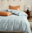 100% Cotton Sanding Duvet Cover Set - Thickened Solid Colour for Autumn and Winter