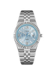 Men's Minimalist Quartz Watch – Classic Silver Dial Wristwatch
