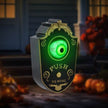 HOMCOM 7.1 Halloween Decoration, Animatronic Doorbell With Simulation Light-up Eyeball, Sound And Motion Activated Animated Prop W  Piercing Doorbell Sound