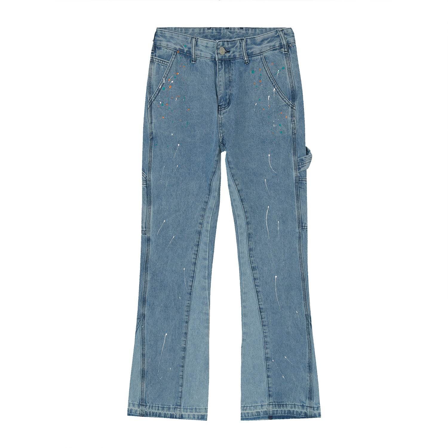 Reconstructed Splatter Denim Jeans pant fashion men