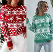 Elk Autumn And Winter New Knitted Round Neck Women's Christmas Snowflake Pullover Women's Sweater