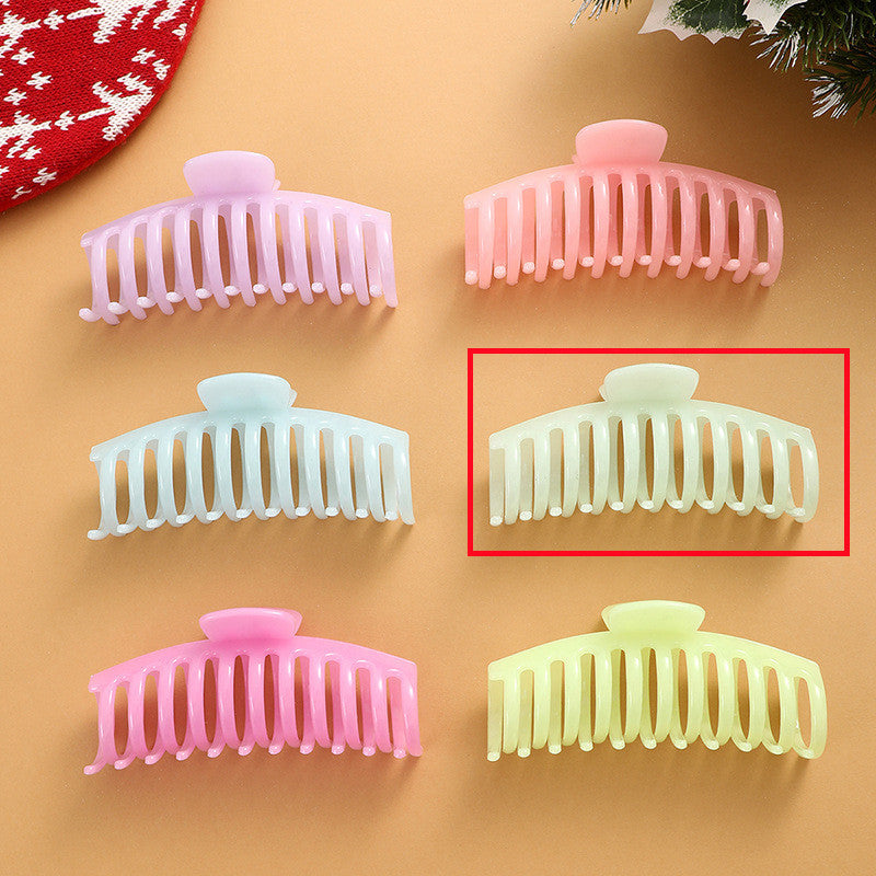 Fluorescent Large Hair Claw Clip – European American Style Plastic Resin Bone Clip