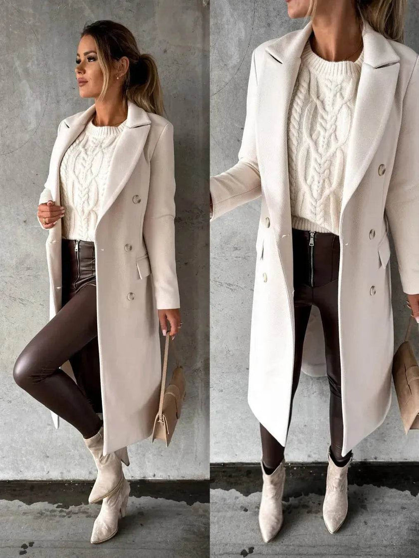 Classy Fashion Long Winter Coat Office Workwear for ladies Long Blazer overcoat