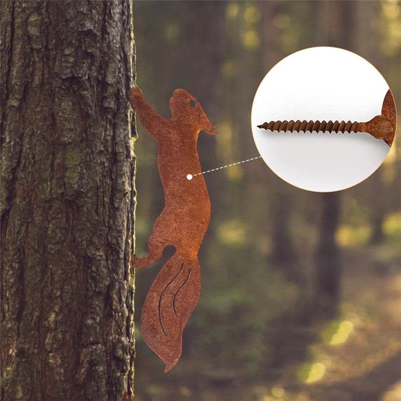 Household Rusty Squirrel Silhouette Screw Insert wood craft