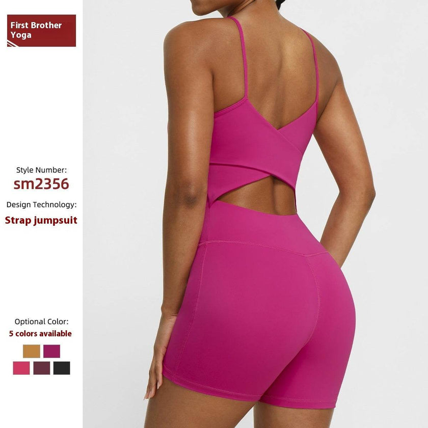 Sleeveless Bodycon Exercise Workout Gym Romper Women Short Workout Jumpsuit Yoga Jumpsuit