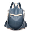 Women's PU Leather Fashion Backpack – Soft Anti-Theft Convertible Bag | Black, Beige, Blue