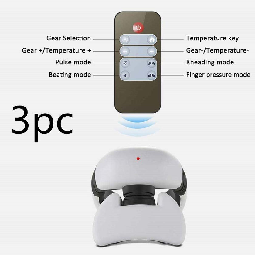 Smart Electric Pulse Neck & Back Massager – 4-Head Pain Relief Device with Heat