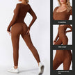 Women’s Seamless Long Sleeve Yoga Jumpsuit, Full Body Activewear One-Piece