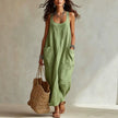 Elegant Casual Long Slip Dress With Pockets