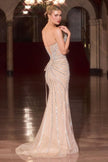 Strapless illusion with Beaded glitter mesh