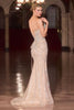 Strapless illusion with Beaded glitter mesh