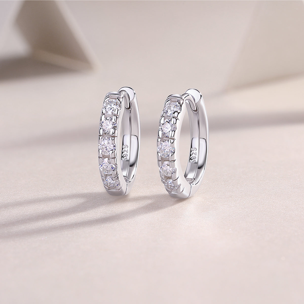 Summer Iced Tea Moissanite Stud Earrings – Platinum 925 Silver | GRA Certified