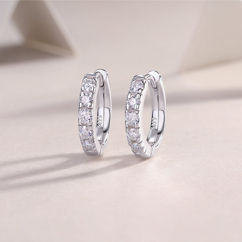 Summer Iced Tea Moissanite Stud Earrings – Platinum 925 Silver | GRA Certified