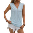 Summer Sleeveless Lace Blouse Tops Women V-neck top