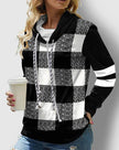 New Fashion Women's Pile Collar Printed Hoodie Pullover Top