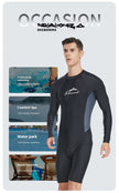 Men's One-Piece Long Sleeve Swimsuit | Sun Protection Quick-Dry Lycra Canada