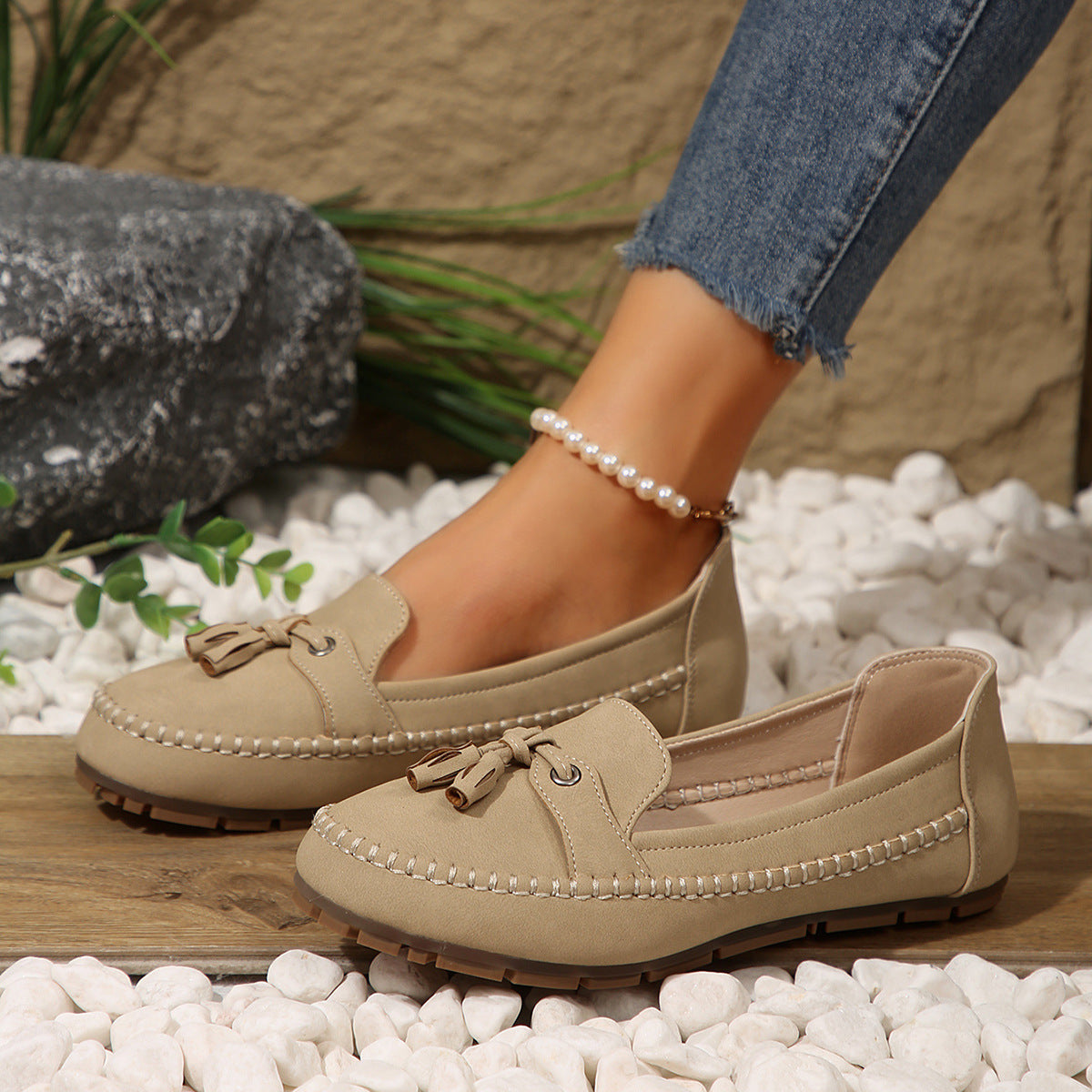 Women's Round Toe Loafers – Non-Slip Soft Comfortable Flat Shoes
