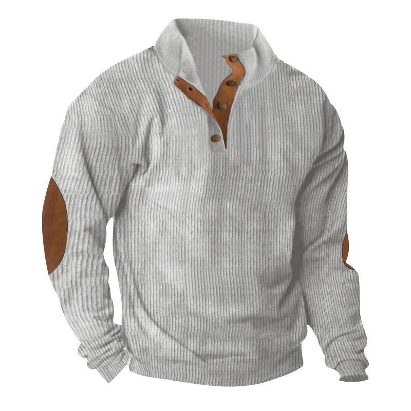 Corduroy Casual Stand Collar Long-sleeved Sweater men