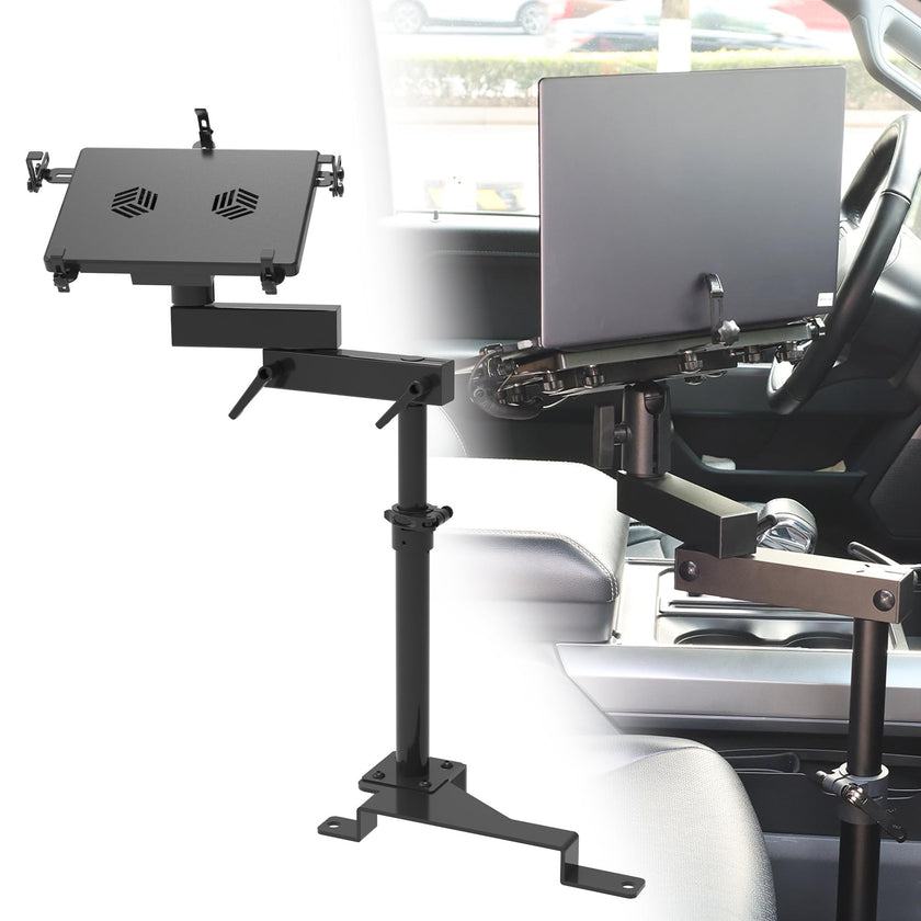 MELIPRON Truck Laptop Mount Fit for Ford F150 250 350 No-Drill Computer Mount Stand for Laptops Up to 17