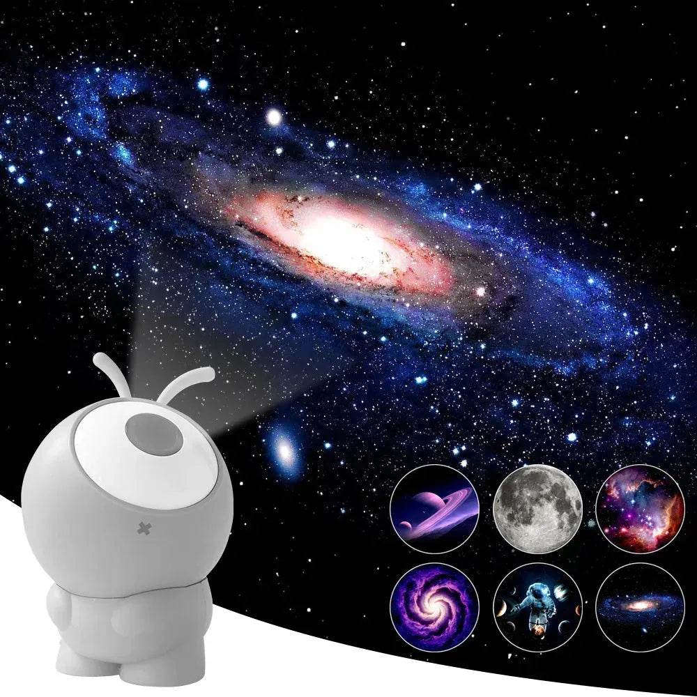 6in1 Night Light Rotating Galaxy Starry Bedroom Projector Decor Lamp
