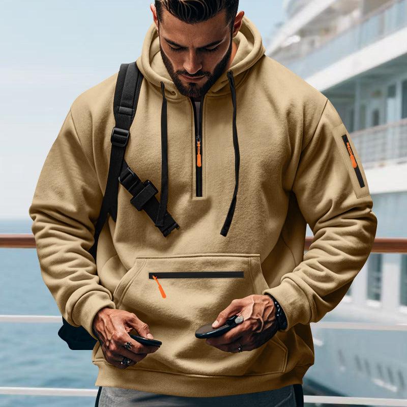 Mens Cargo Jackets – Loose Fit Polyester Utility Jacket with Long Sleeves