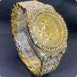 Men's Iced Out Diamond Rhinestone Watch – Luxury Hip Hop Quartz Wristwatch