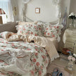 Princess Style Ruffled Pure Cotton Floral Duvet Cover Bedding Set