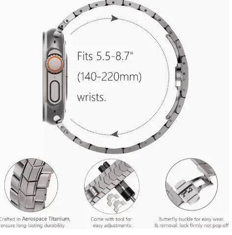 Replaceable Stainless Steel Chain Watch Strap Suitable For Apple IWatch