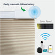 Equipped With A 15 Channel Remote Control And Solar Charging Panel, Electric Fully Blackout Honeycomb Curtain, Intelligent Silent Remote Control Curtain Detachable Lithium Battery