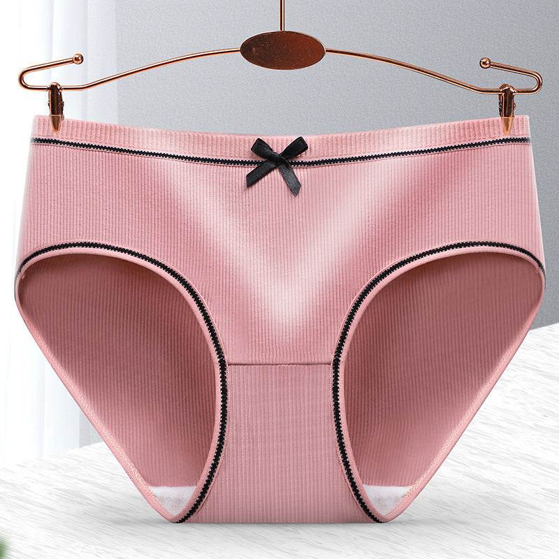 Women's Fashion Casual Threaded Mid-rise Shorts underpant 8pcs